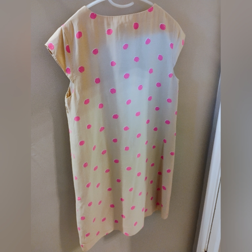 Kate Spade Shawna Silk Shift Dress Beige/Pink Polka Dot Size 8 - Picture 7 of 12